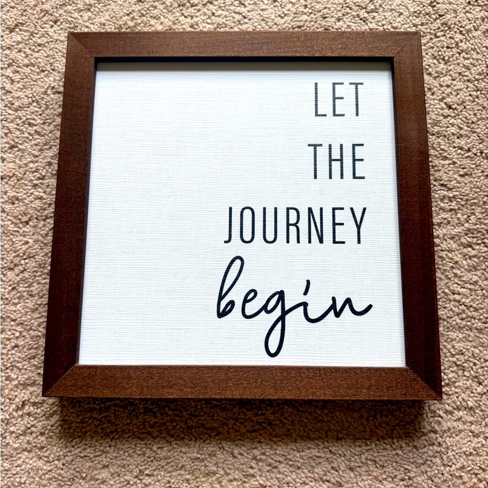 Inspirational Wall Art with Dark Brown Frame